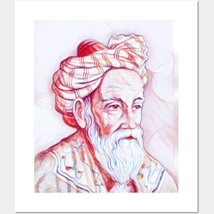 Omar Khayyam Portrait | Omar Khayyam Artwork | Line Art Posters and Art